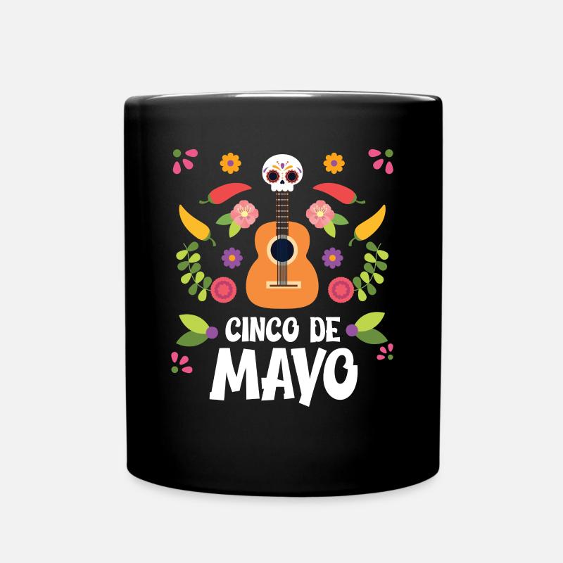 Cinco de Mayo Violon Crâne Mexique Fête Nationale Mex - Mug uni - noir