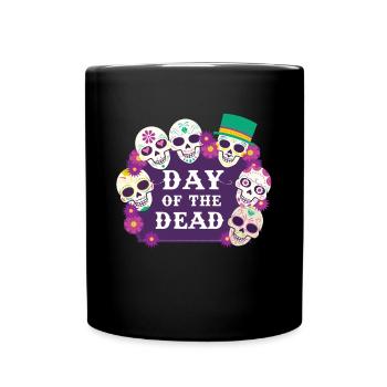 Tag Der Toten Sugar Skull mexikanischen Feiertags - Tasse einfarbig - Schwarz - Vorne