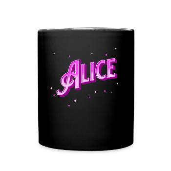 Alice Namen personalisiert - Tasse einfarbig - Schwarz - Vorne