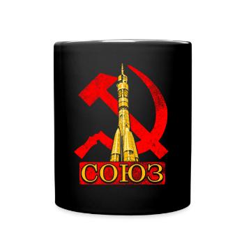 Soyuz rocket Soviet Union - Full Colour Mug - black - Front