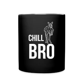 Kangaroo Chill Bro Australien Beuteltiere Lustige - Tasse einfarbig - Schwarz - Vorne