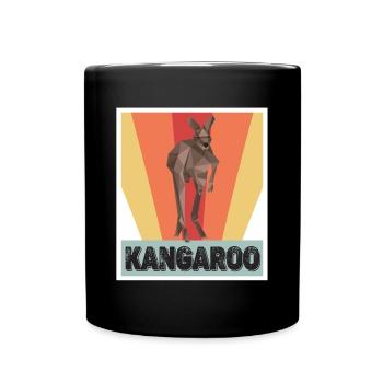 Kangourou Rétro Outback Australie Marsupiaux Kangourou - Mug uni - noir - Devant