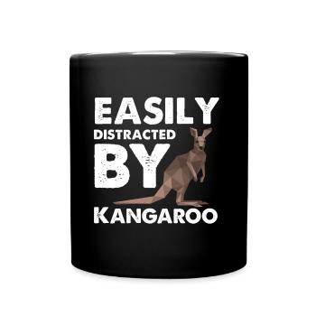 Distrait par Kangaroo Outback Australia Bag - Mug uni - noir - Devant
