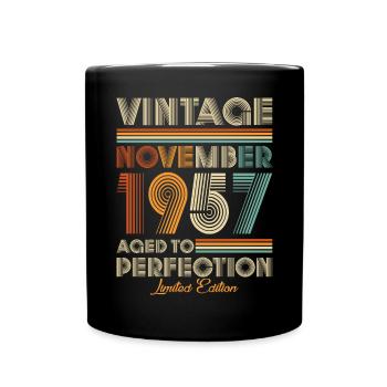 Vintage Aged To Perfection November 1957 - Full Colour Mug - black - Front