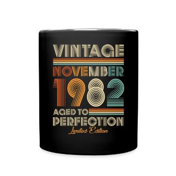 Vintage Aged To Perfection November 1982 - Tasse einfarbig - Schwarz - Vorne