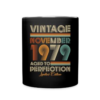 Vintage Aged To Perfection November 1979 - Full Colour Mug - black - Front