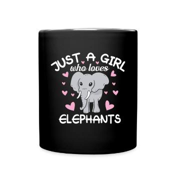 Juste une fille qui aime les éléphants - Mug uni - noir - Devant