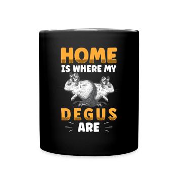 Degu is my home rodent puff rat - Full Colour Mug - black - Front