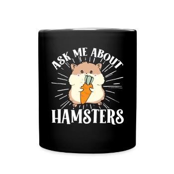 Hamster Geschenk Hamsterliebhaber - Tasse einfarbig - Schwarz - Vorne