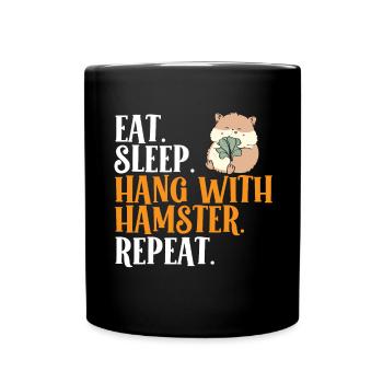 Hamster Geschenk Hamsterliebhaber - Tasse einfarbig - Schwarz - Vorne