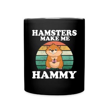 Hamster Geschenk Hamsterliebhaber - Tasse einfarbig - Schwarz - Vorne