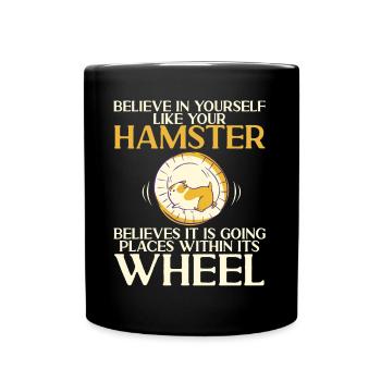 Hamster Geschenk Hamsterliebhaber - Tasse einfarbig - Schwarz - Vorne