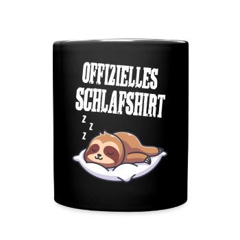 Offizielles Schlafshirt - Tasse einfarbig - Schwarz - Vorne