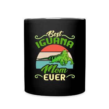 Leguan Eidechse Reptil Herpetologe - Tasse einfarbig - Schwarz - Vorne