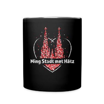 Kölner Karneval Dom Köln Colonia Fasnacht Jeck - Tasse einfarbig - Schwarz - Vorne