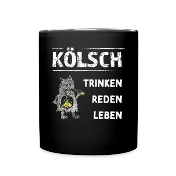 Kölner Karneval Kölsch Kölle Colonia Köln Kölnerin - Tasse einfarbig - Schwarz - Vorne