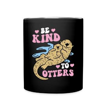 Soyez gentil avec les loutres - Loutre - Mug uni - noir - Devant