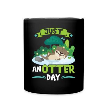 Just Anotter Day - Otter - Tasse einfarbig - Schwarz - Vorne