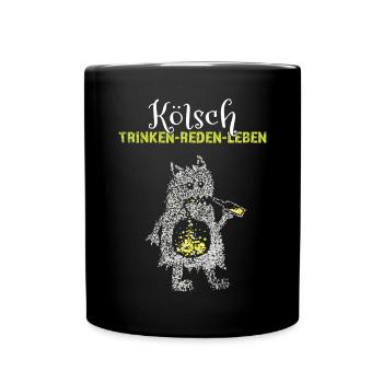 Kölsch Fastelovend Kölner Karneval Kölnerin Kölle - Tasse einfarbig - Schwarz - Vorne