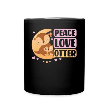 Peace - Love - Otter - Full Colour Mug - black - Front