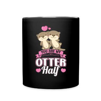 Tu es ma moitié loutre - Mug uni - noir - Devant