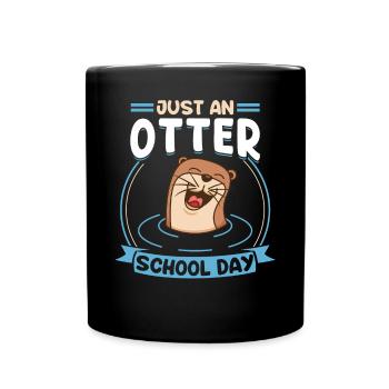 Just one otter school day - Full Colour Mug - black - Front