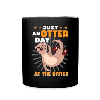 Just an otter's day in the office - Full Colour Mug - black - Front