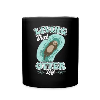 La vie de la loutre - Mug uni - noir - Devant