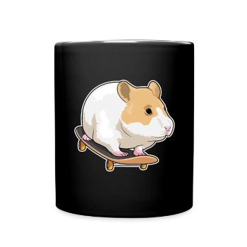 Hamster Skater Skateboard - Full Colour Mug - black - Front