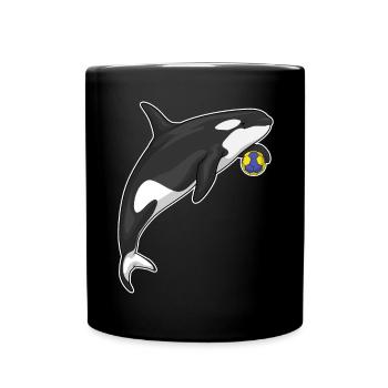 Schwertwal Handballspieler Handball - Tasse einfarbig - Schwarz - Vorne