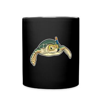 Plongée en snorkeling pour plongeurs de tortue - Mug uni - noir - Devant