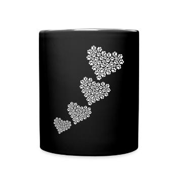Dog Paw Heart Dog Lover Dog Owner Baby Dog Paws - Tasse einfarbig - Schwarz - Vorne