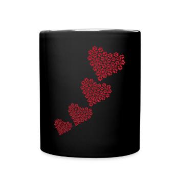 Dog Paw Hearts Dog Lover Dog Owner - Baby Dog Paws - Tasse einfarbig - Schwarz - Vorne