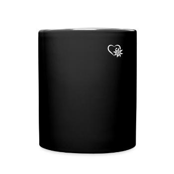 Mountain Edelweiss Heart Flower Edelweiss Flower - - Full Colour Mug - black - Front