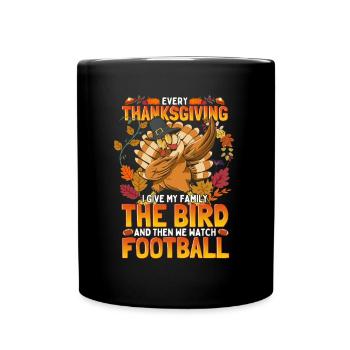Thanksgiving Dabbing Turquie et football - Mug uni - noir - Devant