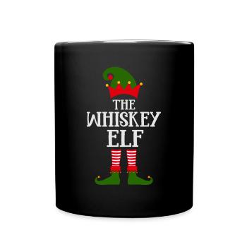 Lustiges Die Whiskey-Elfe Christmas Design - Tasse einfarbig - Schwarz - Vorne