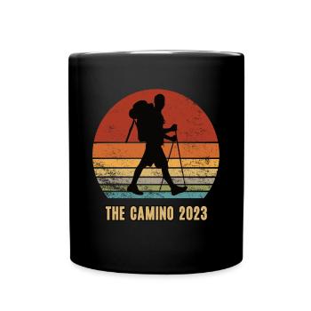 Camino 2023 Santiago de Compostela Jakobsweg Tour - Tasse einfarbig - Schwarz - Vorne