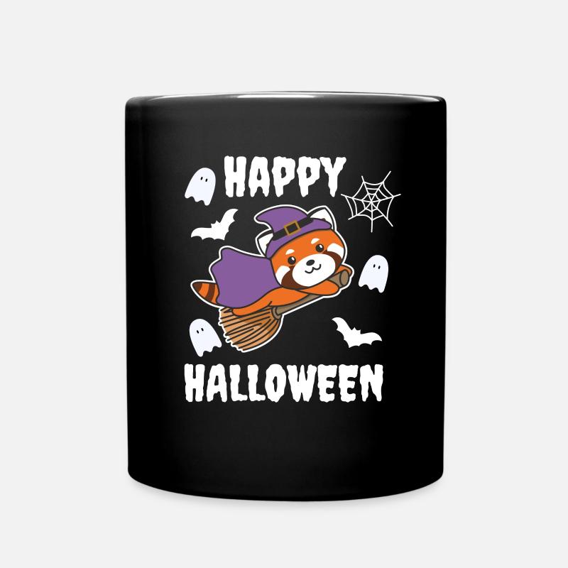 Rote Panda Happy Halloween Kinder Hexen Kostüm - Tasse einfarbig - Schwarz