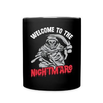 Grim Reaper Scythe Nightmare Angel of Death Hello - Full Colour Mug - black - Front