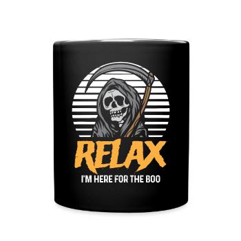 Lustiger Sensenmann-Engel des Todes Halloween-Sens - Tasse einfarbig - Schwarz - Vorne