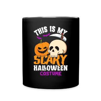 Grim Reaper Skull Pumpkin Angel of Death Hallowee - Full Colour Mug - black - Front