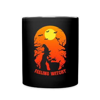 Hexen Halloween Party Gruseliger Fledermaus Horror - Tasse einfarbig - Schwarz - Vorne