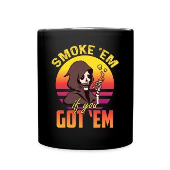 Merry Grim Reaper Angel of Death Sense Hallowee - Full Colour Mug - black - Front