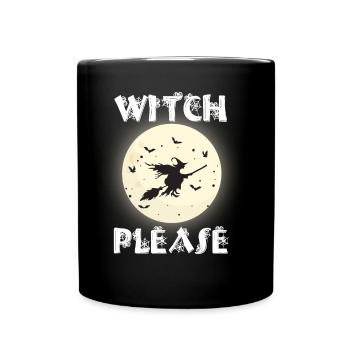 Hexen-Halloween-Party-Fledermausbiss-Albtraum Fröh - Tasse einfarbig - Schwarz - Vorne