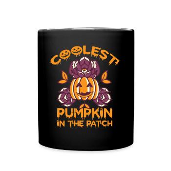 Kürbis-Blumen-Halloween-Party-Albtraum Fröhliches - Tasse einfarbig - Schwarz - Vorne