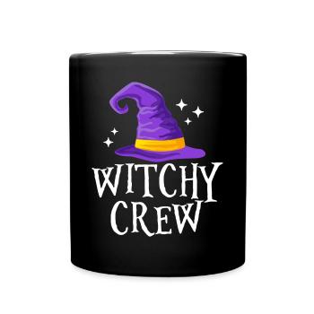 Witchy Crew Halloween Party Hexenhut Gruselig - Tasse einfarbig - Schwarz - Vorne