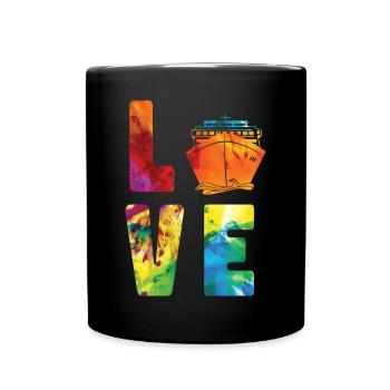 Cruise Ship Vacation Watercolor - Tasse einfarbig - Schwarz - Vorne