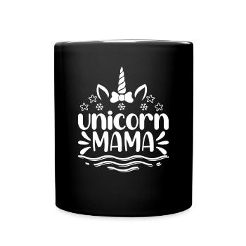 Einhorn Mama Unicorn - Tasse einfarbig - Schwarz - Vorne