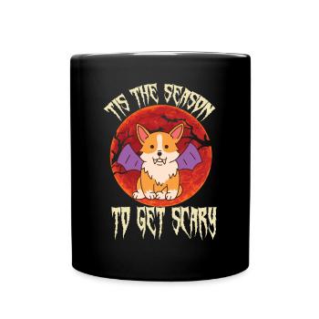 Creepy Corgi Vampire de Halloween Party avec Re - Mug uni - noir - Devant