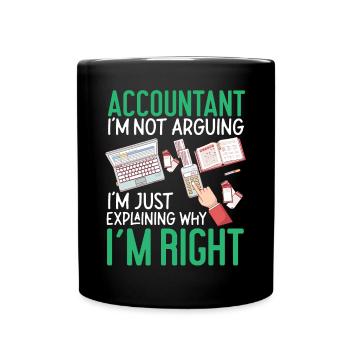 Accountant Bookkeeper Accounting - Full Colour Mug - black - Front